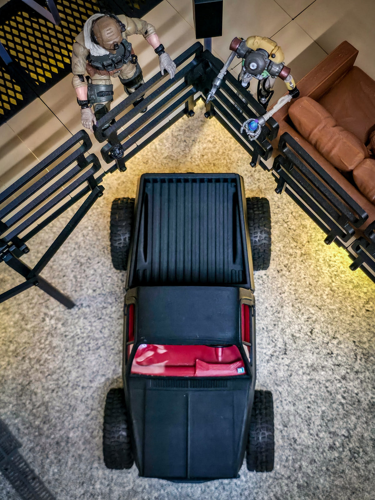 Top-down view of bobbed bed
