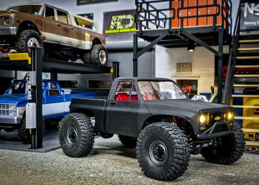 Completed example of 828RC comp Squarebody from front three-quarter angle; accessories and finish shown for demonstration