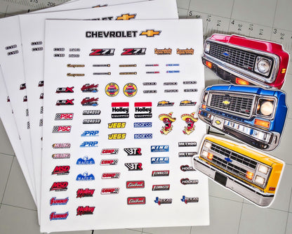 Chevrolet RC Scale Sticker Pack | Waterproof Micro Scale & 1:10 Decals