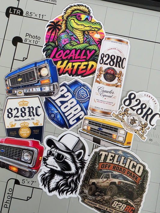 828RC Sticker Slap Pack | RC Crawler, Off-Road, Automotive & Funny Vinyl Stickers