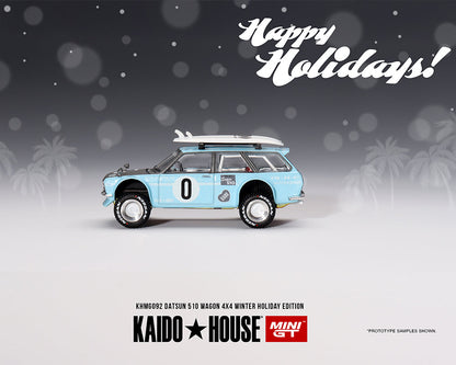 Mini GT x Kaido House Datsun 510 Wagon Surf Safari RS Winter Holiday Edition 1:64 KHMG092