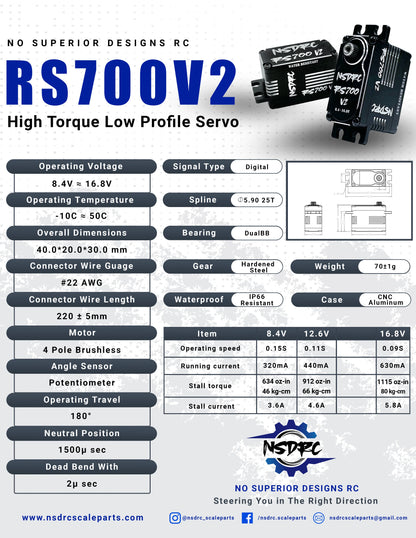 RS700 V2 Special Edition 1:10 Servo with Matching Monster Horn