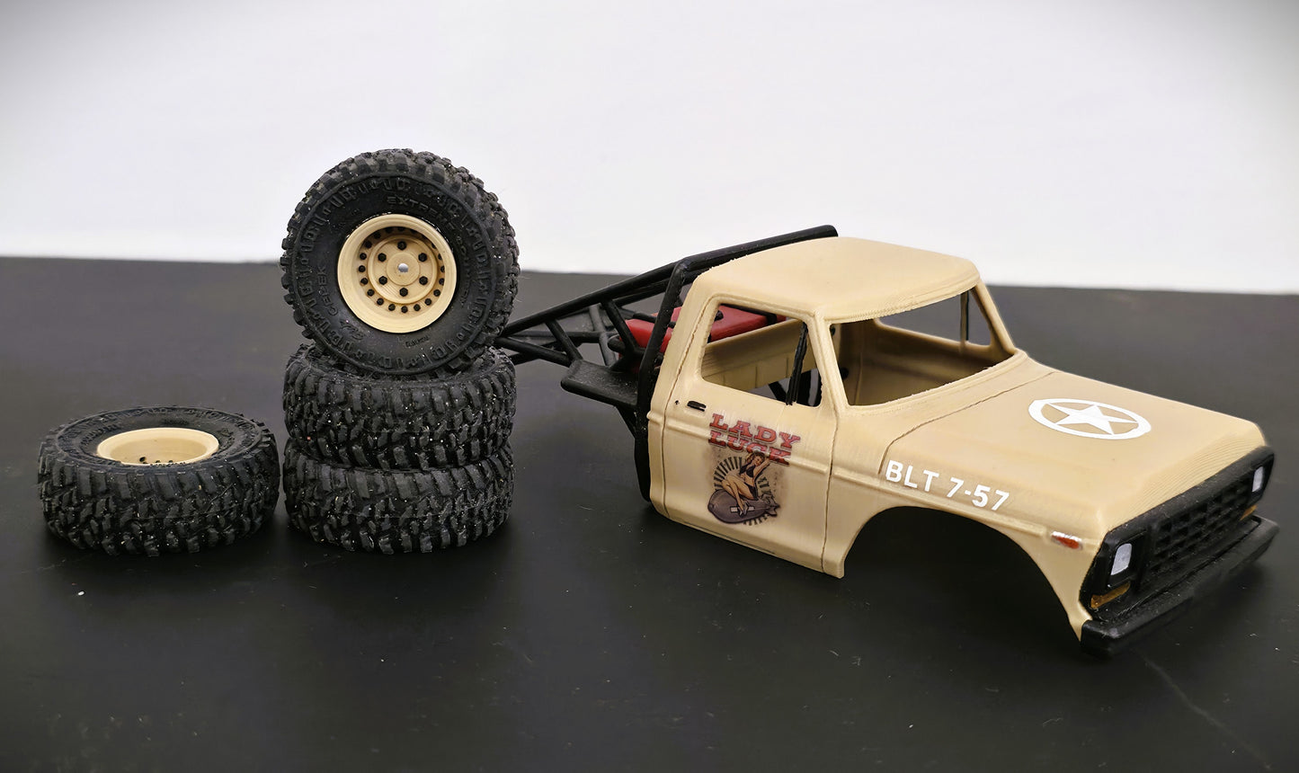 828RC Custom SCX30 Pre-Painted Dentside Body Kit with Matching Wheels