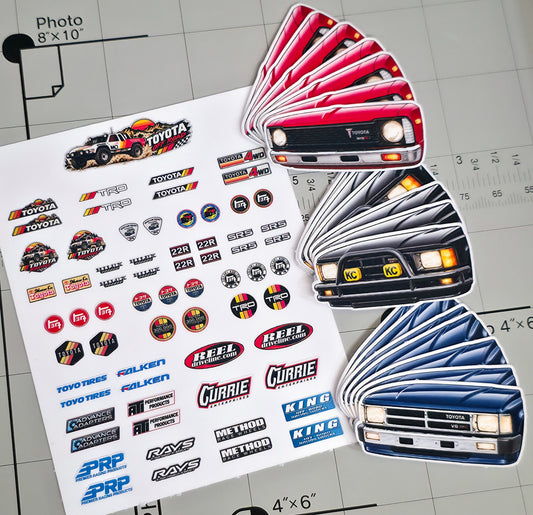 Toyota RC Scale Sticker Sheet | Waterproof Micro Scale & 1:10 Decals
