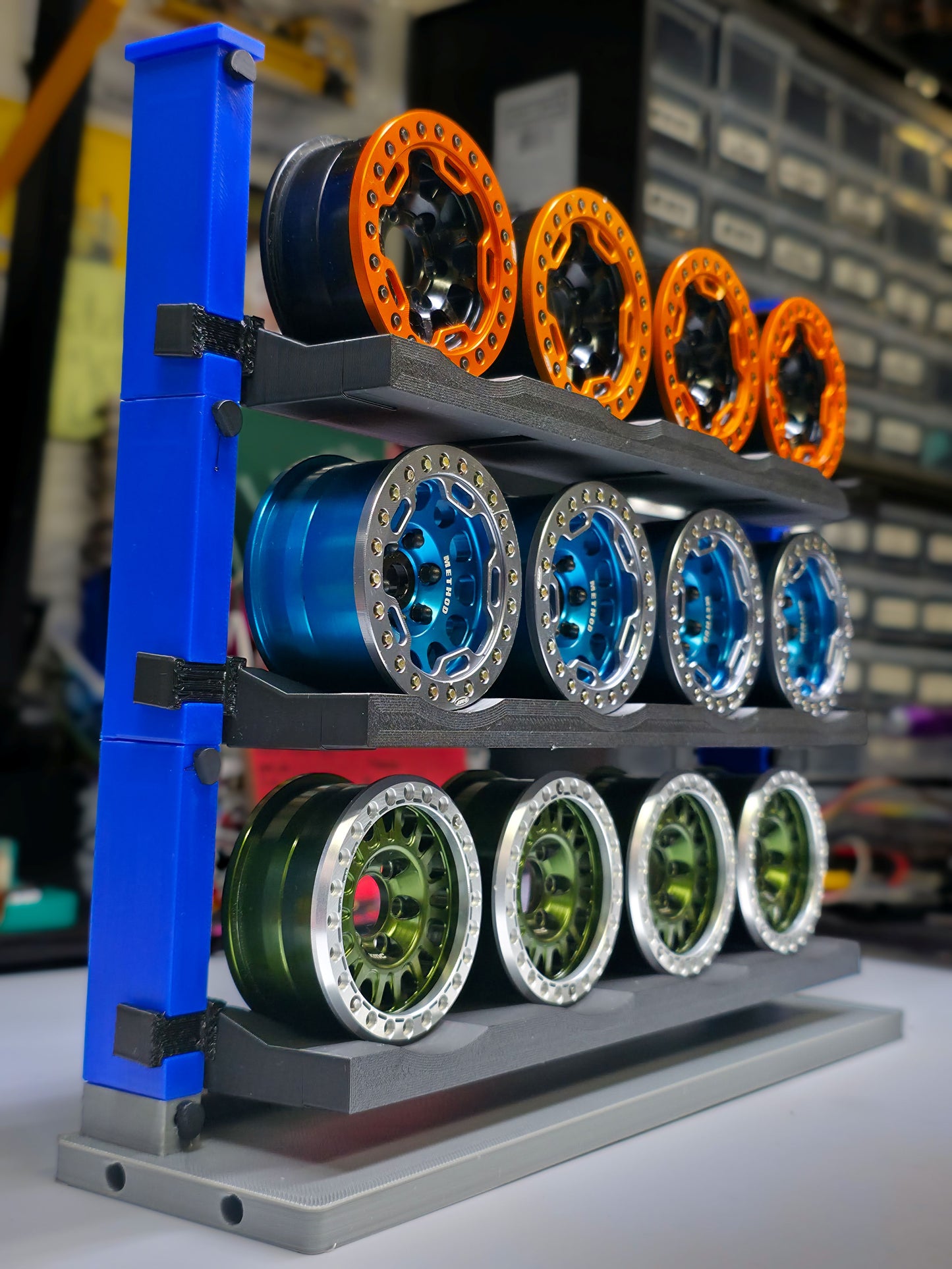 828RC Modular RC 1.9 Wheel Rack STL Digital Download | 3D Printable 1.9 Wheel Display & Storage Rack
