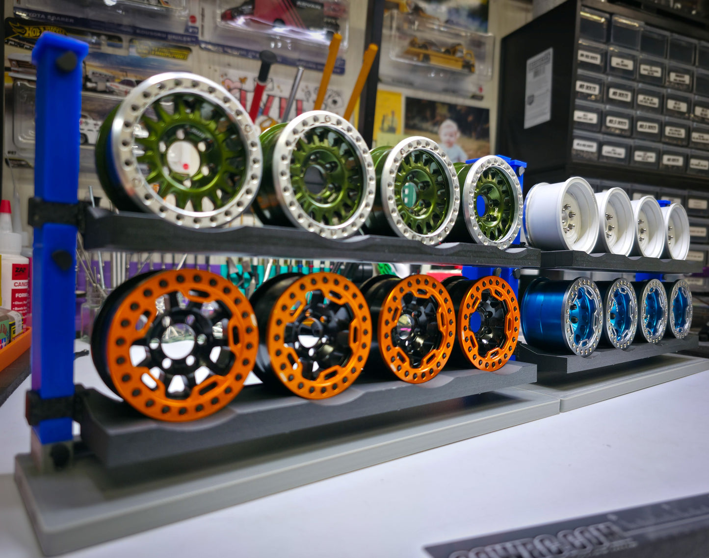 828RC Modular RC 1.9 Wheel Rack STL Digital Download | 3D Printable 1.9 Wheel Display & Storage Rack