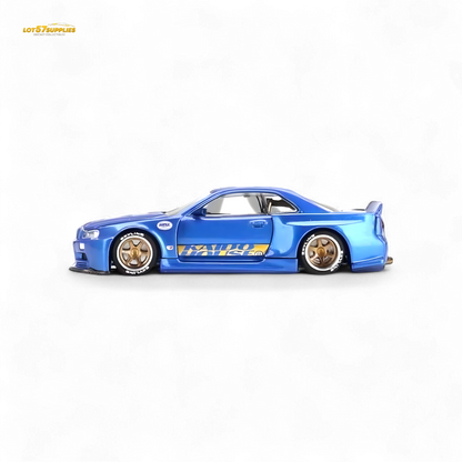 Mini GT x Kaido House Nissan Skyline GT-R R34 V2 SHINJUKU BLUE 1:64