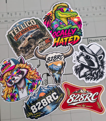 828RC Sticker Slap Pack | RC Crawler, Off-Road, Automotive & Funny Vinyl Stickers