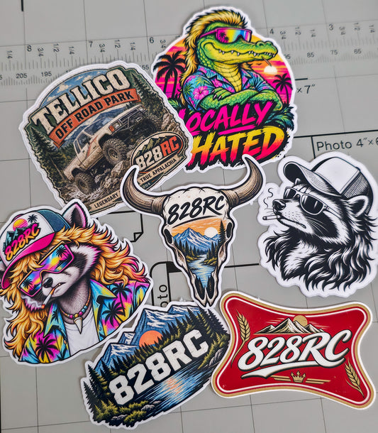 828RC Sticker Slap Pack | RC Crawler, Off-Road, Automotive & Funny Vinyl Stickers